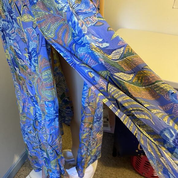 NWT Olivaceous MaxiDress S Kimono Sleeve Front Slits Beachy Coastal Coverup Boho - Picture 9 of 12